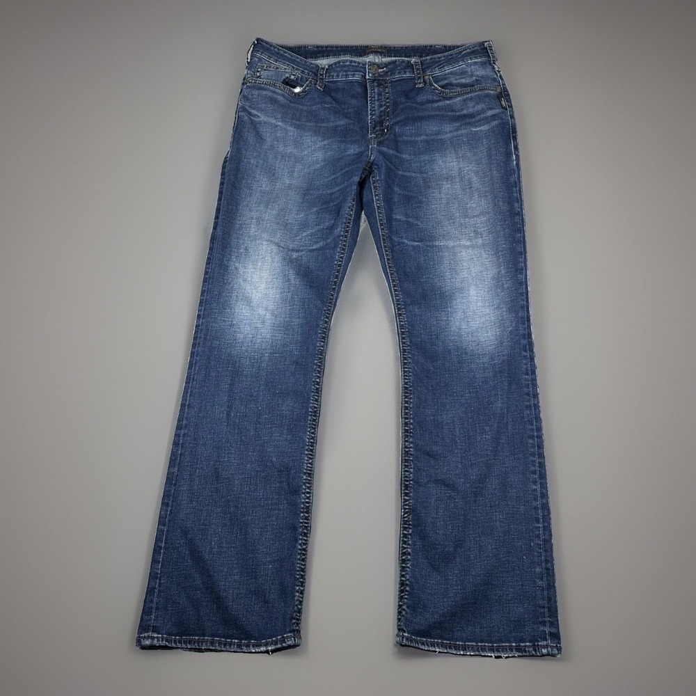 Silver Jeans Co Craig Bootcut Jeans Men's 40x34 Blue Dark Wash Relaxed Denim